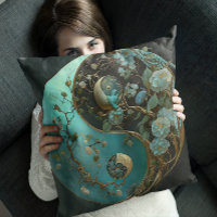 Taijitu Turquoise moderne Yin et Yang Contemporain