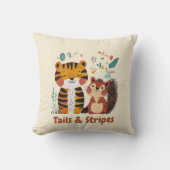 Coussin Tails & Stripes Tigre & Écureuil | Décoration de c (Recto)
