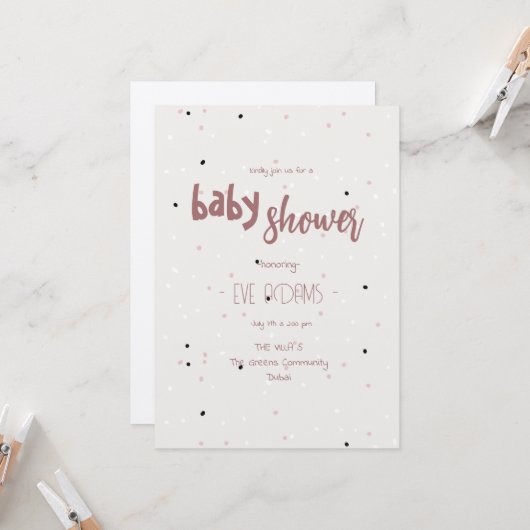 Coussin Talk Collection Baby shower Invitation (Devant/Arrière en situation)