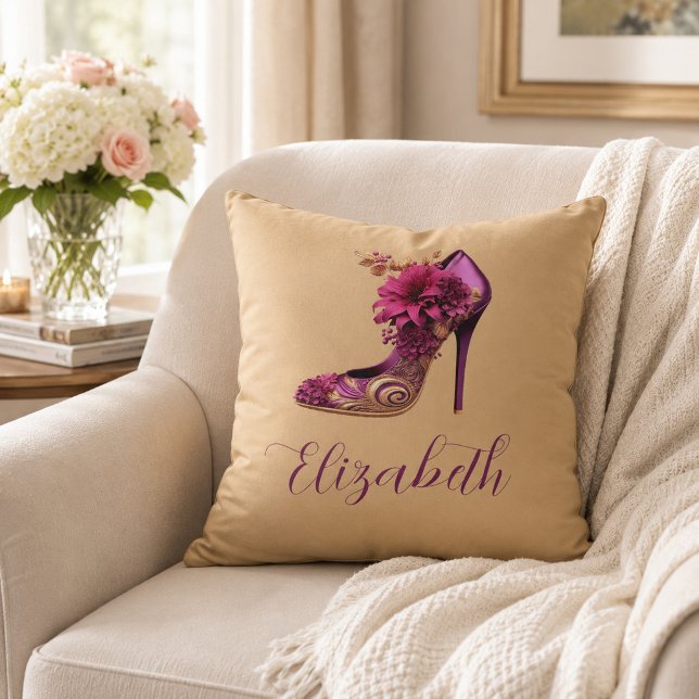 Coussin Talons hauts Magenta et Brun (Créateur téléchargé)