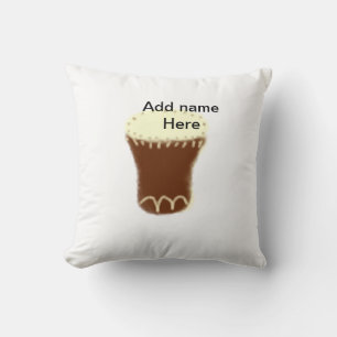 Coussin Tambour aquarelle jaune marron ajouter nom dessiné