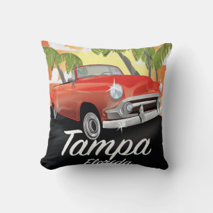 Coussin Tampa Florida affiche de voyage vintage