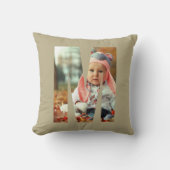 Coussin Tan Baby Intial Photo Throw Pillow (Recto)