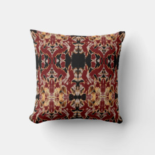 Coussin Tan Brown Beige Noir Bourgogne Méditerranée Motif