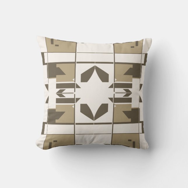 Coussin Tan Brown blanc cassé (Recto)