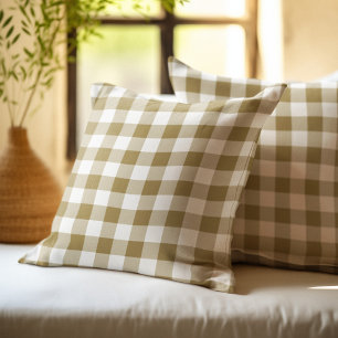 Coussin Tan Buffalo Plaid