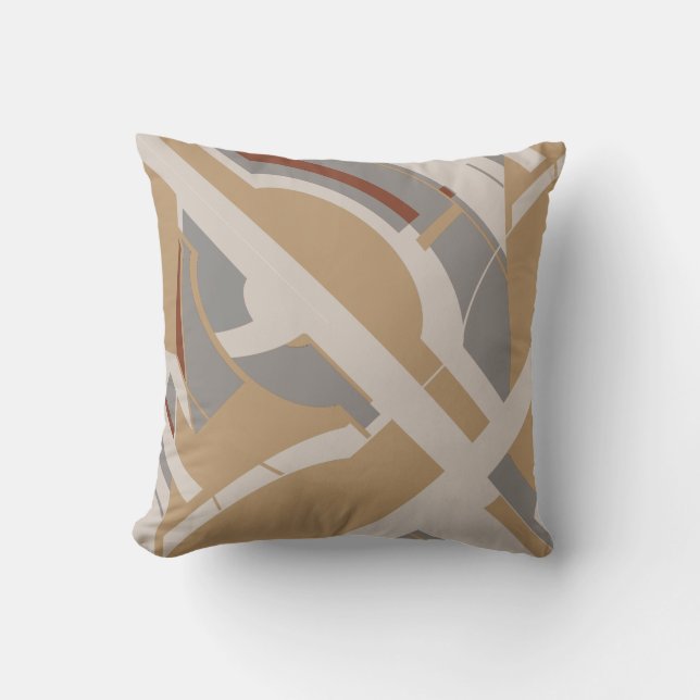 Coussin Tan Grey Taupe Diagonal MCM design (Recto)
