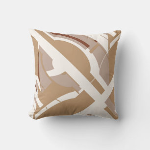 Coussin Tan Taupe Blanc Téméraire Design Diagonal Inspiré