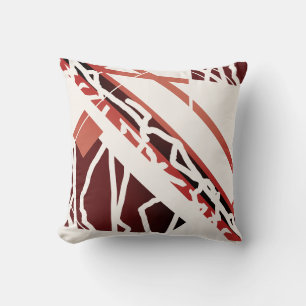 Coussin Tan-Terracotta Brown sur blanc blanc cassé Abstrai