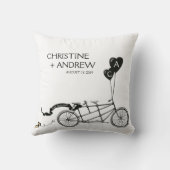 Coussin Tandem Bicycle Romantique Décontracté Mariage cade (Verso)