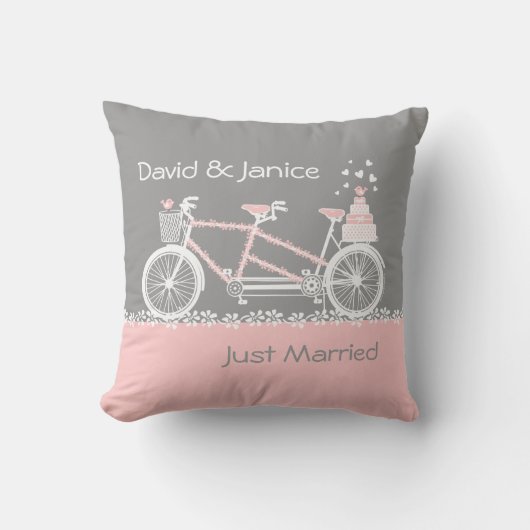 Coussin tandem de souvenir de mariage de (Recto)