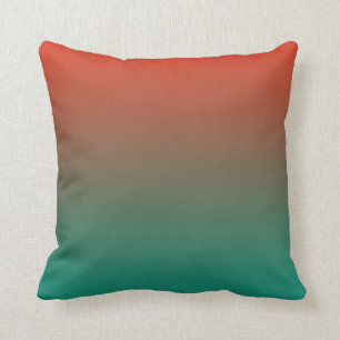 Coussin Tangérine À Tons Horizontaux Turquoises