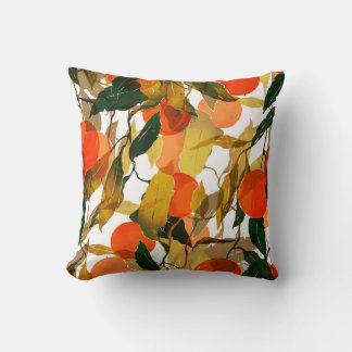 Coussin Tangerines arbre : motif juteux sans couture.