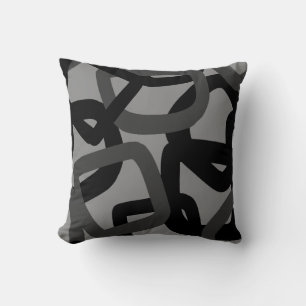 Coussin Tangle Carré Noir & Gris Charbon