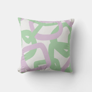 Coussin Tangle Carré Vert Menthe et Lavande