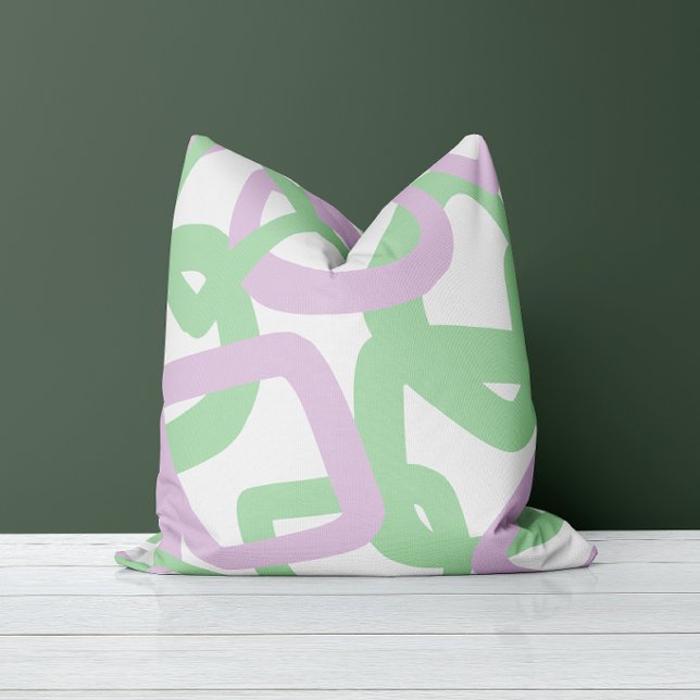 Coussin Tangle Carré Vert Menthe et Lavande (Créateur téléchargé)