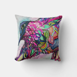 Coussin Tangle Zen Hummingbird Pillow par Michele Zurine