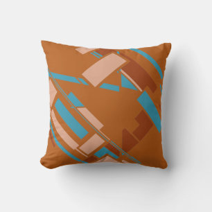 Coussin Tannish Rust Turquoise Orange Sud-Ouest Diagonal