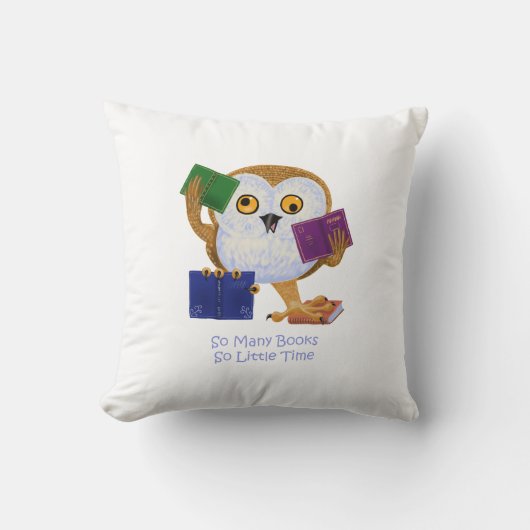 Coussin Tant de livres tellement peu d'heure (Recto)