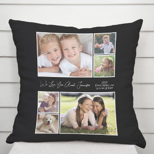 Coussin Tante Love You 6 Photo Collage noir