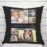 Coussin Tante Love You Photo Collage Noir<br><div class="desc">Offrez à la meilleure tante du monde un cadeau photo personnalisé amusant. Cet oreiller à jetons noirs présente un collage photo de 8 de ses nièces et neveux,  leurs noms et "Meilleure tante du monde" et si elle est appelée "Tante",  "Tia",  etc,  dans la typographie blanche moderne.</div>