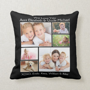 Coussin Tante Oncle Love You Photo Collage