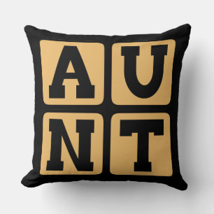 Coussin TANTE Tata Tantie Mot Drôle Réunion de Famille