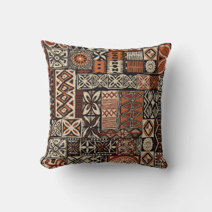 Coussin Tapa hawaïen : Patchwork tribal