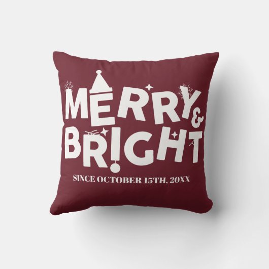 Coussin Tapez Simple Moderne Joyeuse Fête de Noël (Verso)