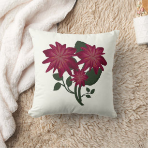 Coussin Tapis à motif floral rose profond