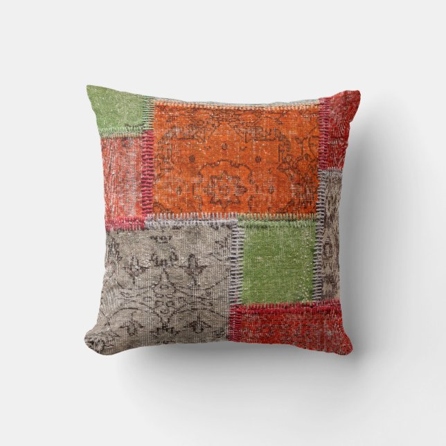 Coussin Tapis asiatique patchwork à Istanbul, Turquie. De  (Recto)