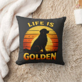 Coussin Tapis de chien au coucher de soleil doré pour retr (Couverture)