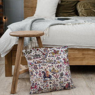 Coussin Tapis Kilim Oriental Perse Blanc Antique