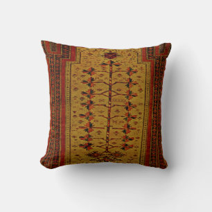 Coussin Tapis Oriental avec feuilles géométriques - au cha