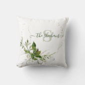 Coussin Tapisser à lettres brodées de verdure (Recto)