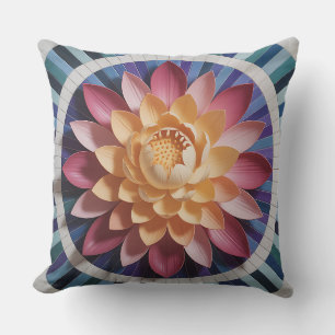 Coussin Tapisserie 3D de motif batik Padma Radiance