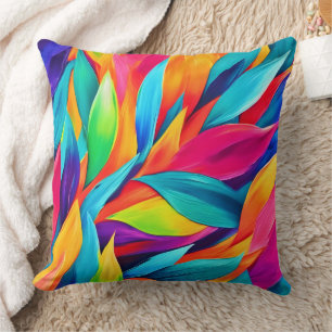 Coussin Tapisserie à feuilles tropicales