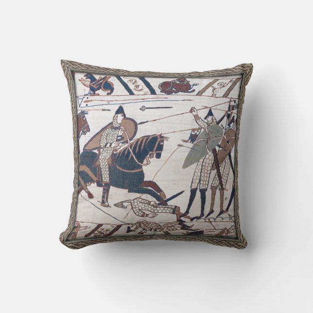 Coussin Tapisserie Bayeux Scène de bataille Jeu d'oreiller (Recto)