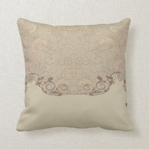 Coussin Tapisserie beige Art Nouveau Impression beige