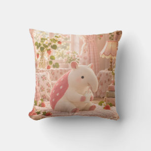 Coussin Tapisserie de lait de fraise au cottage rose