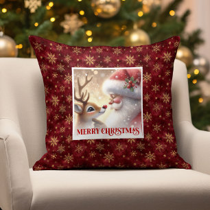 Coussin Tapisserie de Noël de Rudolph Santa Fête d'hiver a