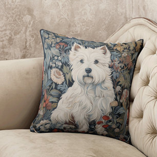 Coussin Tapisserie du jardin Westie à William Morris