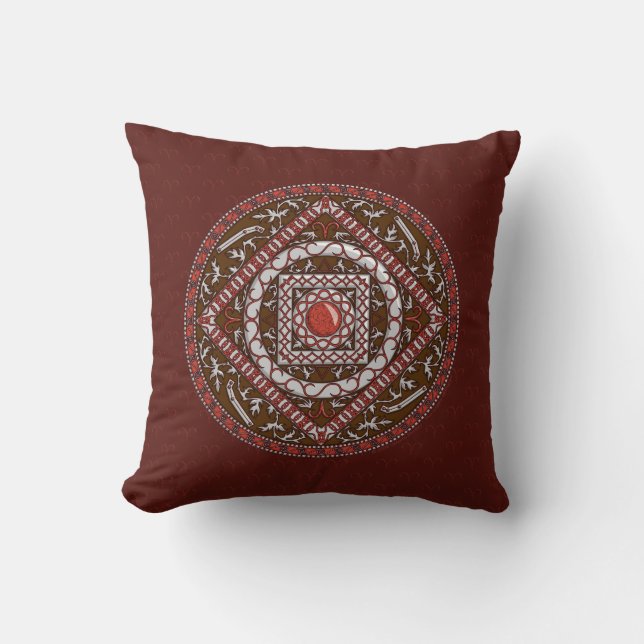Coussin Tapisserie mandala Bélier (Recto)
