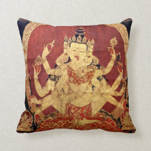 Coussin Tapisserie tibétaine antique