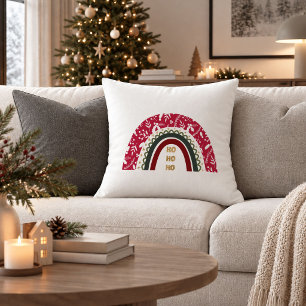 Coussin Tapisserie traditionnelle rouge vert boho pour cou