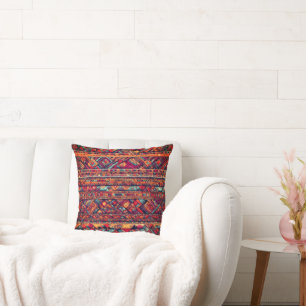 Coussin Tapisserie vibrante de Motifs géométriques