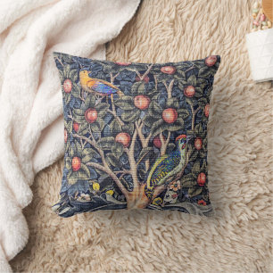 Coussin Tapisserie vintage de pic forestier William Morris
