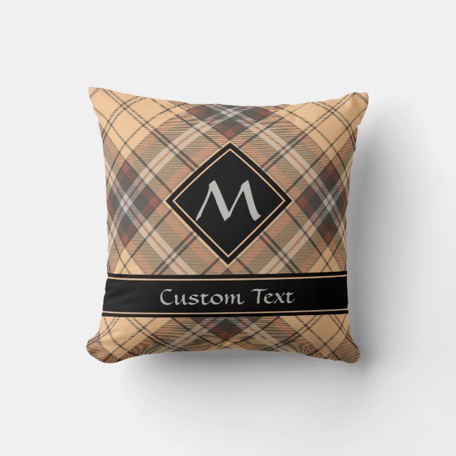 Coussin Tartan beige et Brown (Recto)