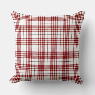 Coussin tartan Buchanan rouge blanc carreaux
