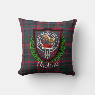 Coussin Tartan de crête du clan écossais Buchan